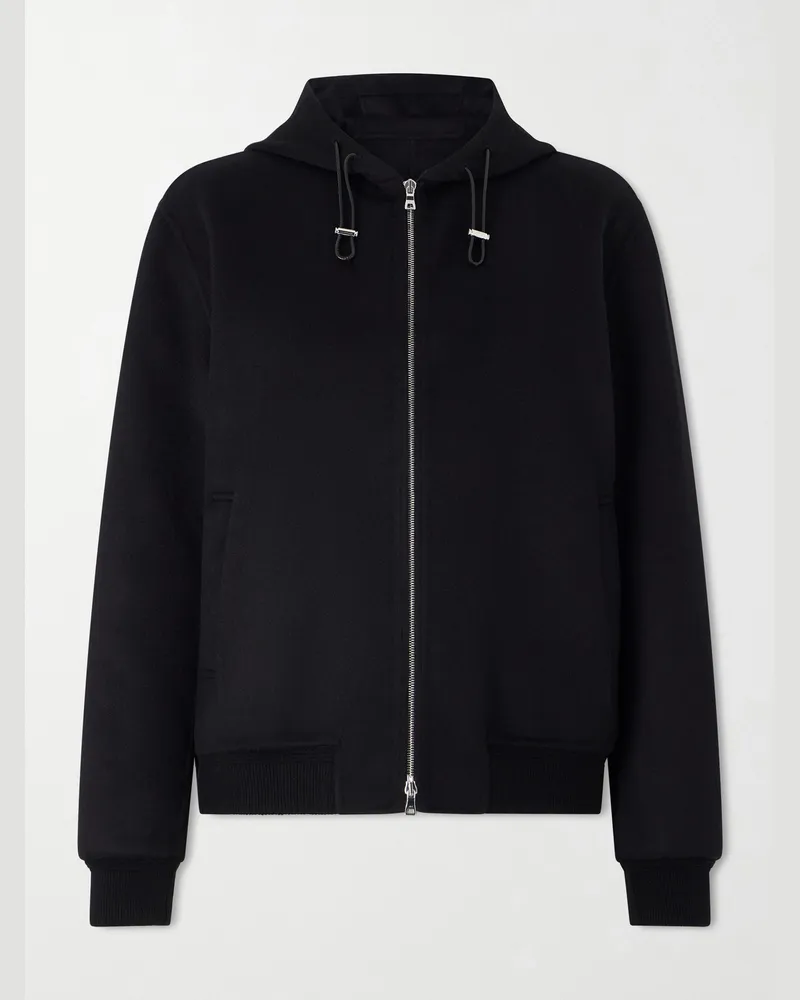 MR P. Double-Faced Wool and Cashmere-Blend Hooded Jacket Black