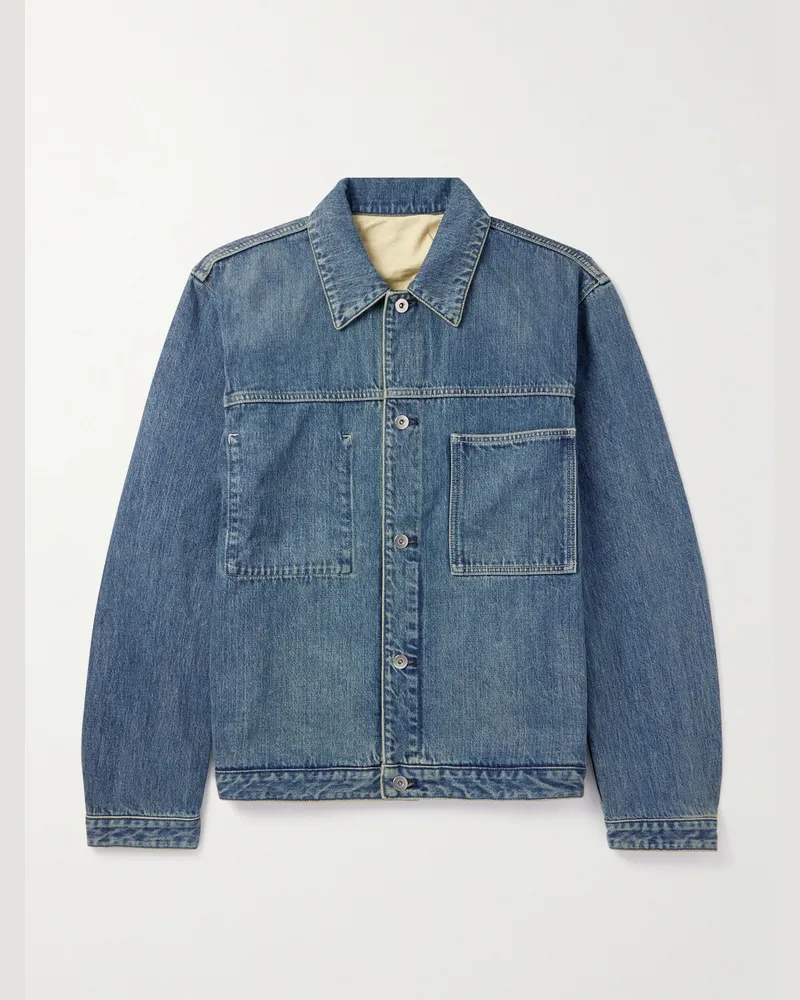 Jil Sander Jeansjacke mit Logoapplikation Blau