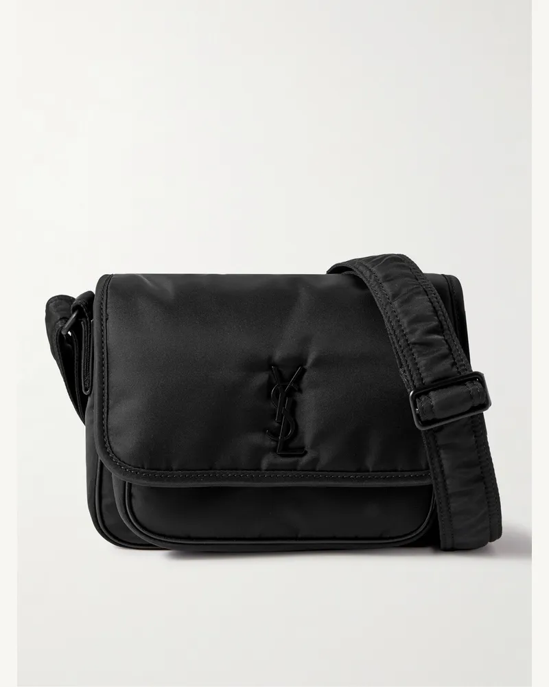 Saint Laurent Niki Small Leather-Trimmed Shell Messenger Bag Black