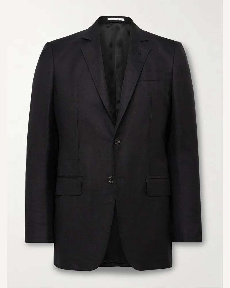 Gabriela Hearst Irving Slim-Fit Unstructured Wool, Silk and Linen-Blend Twill Suit Jacket Black
