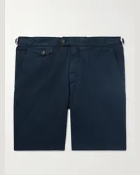 MR P. Gerade geschnittene Bermudashorts aus Twill aus einer Biobaumwollmischung Blau