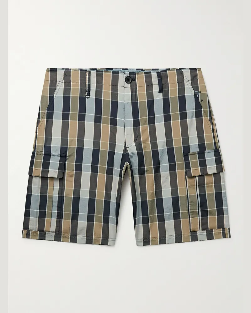 Pop Trading Company Paul Smith Combat gerade geschnittene Cargoshorts aus kariertem Webstoff Grau