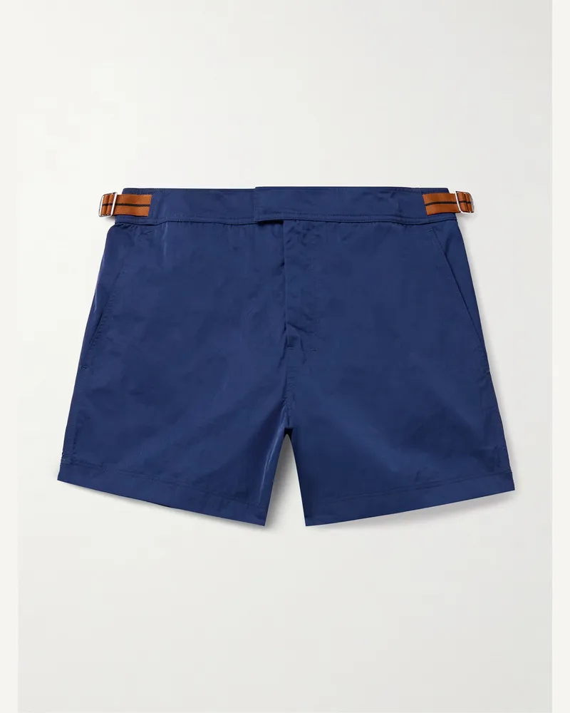Ermenegildo Zegna Straight-Leg Mid-Length Swim Shorts Blue