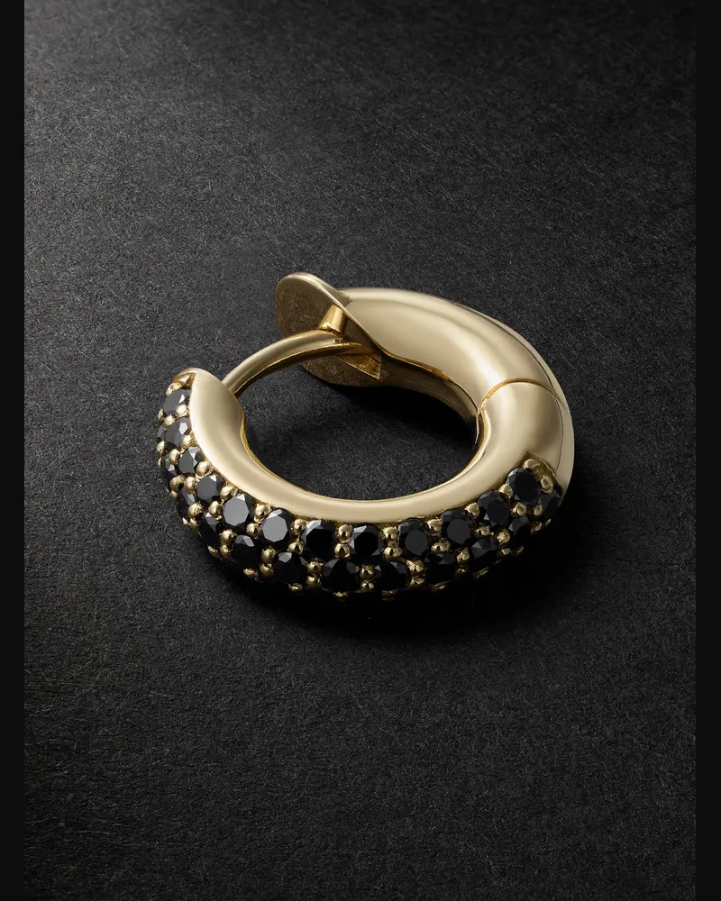 Spinelli Kilcollin Macro einzelne Creole aus 18 Karat Gold mit Diamanten Schwarz