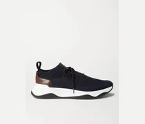 Shadow Sneakers aus Mesh mit Besatz aus Venezia-Leder