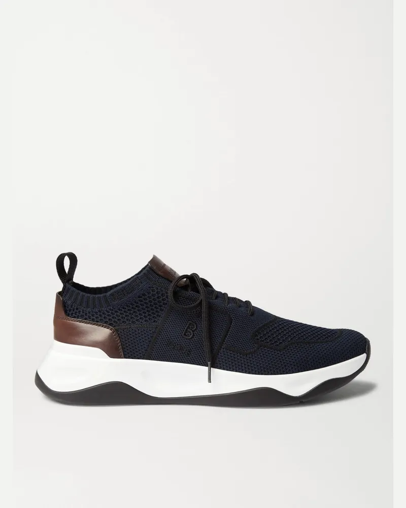 Berluti Shadow Sneakers aus Mesh mit Besatz aus Venezia-Leder Blau