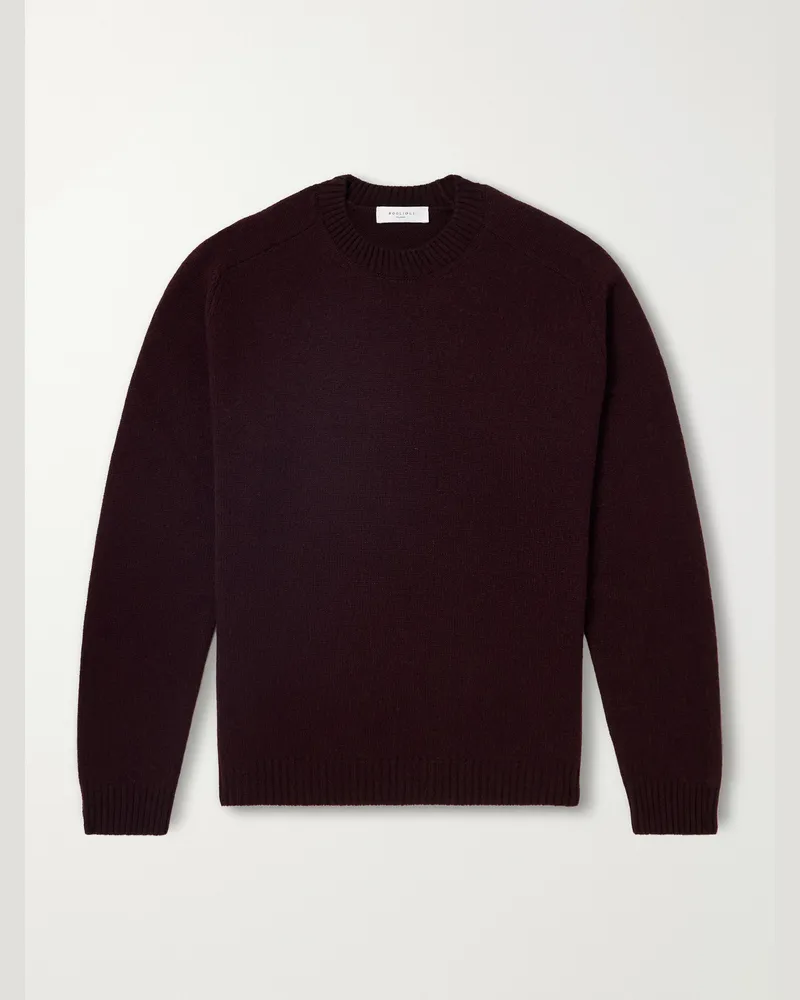 Boglioli Virgin Wool and Cashmere-Blend Sweater Burgundy