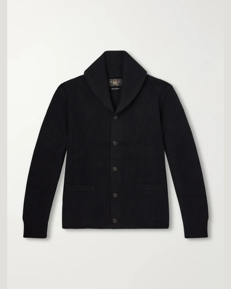 RRL Shawl-Collar Cashmere Cardigan Black