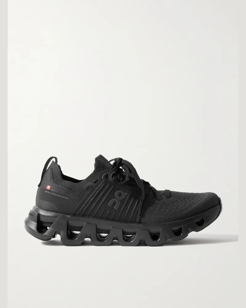 ON Cloudswift 4 Laufschuhe aus Stretch-Strick mit Gummibesatz Schwarz