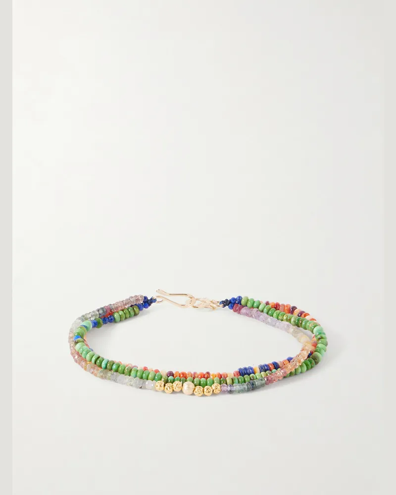 Peyote Bird Marrakesh 14-Karat Gold Multi-Stone Beaded Bracelet Multi