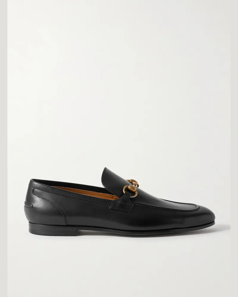 Gucci Jordaan Horsebit Leather Loafers Black
