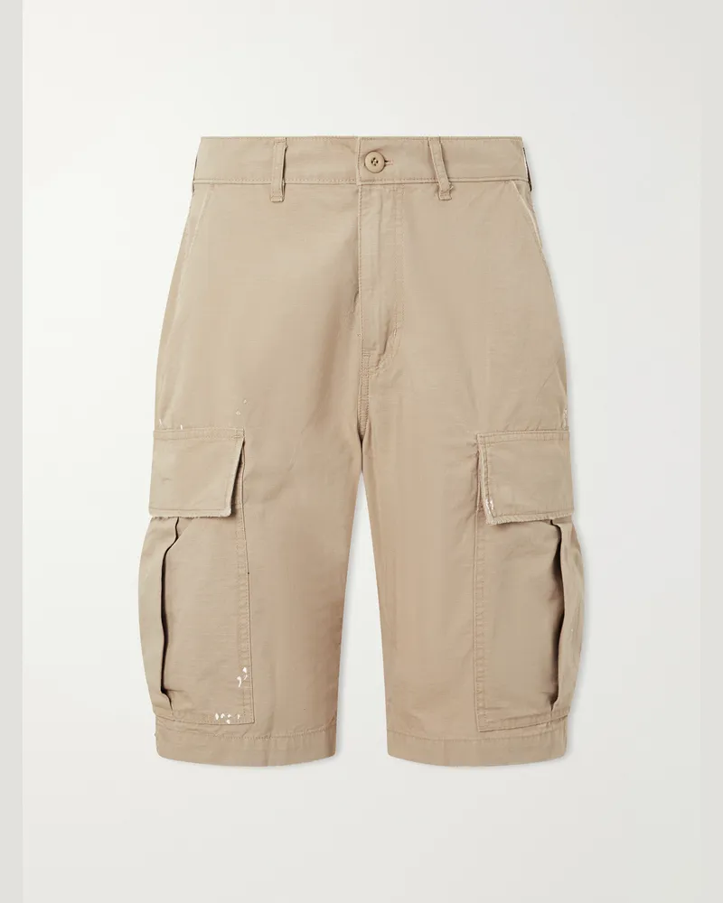 Cherry Los Angeles Wide-Leg Cargo Cotton Shorts Neutrals