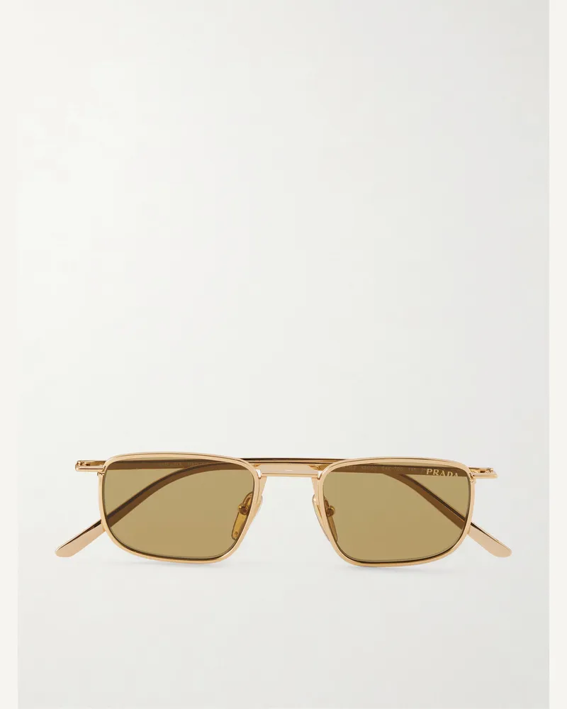 Prada Square-Frame Gold-Tone Sunglasses Gold