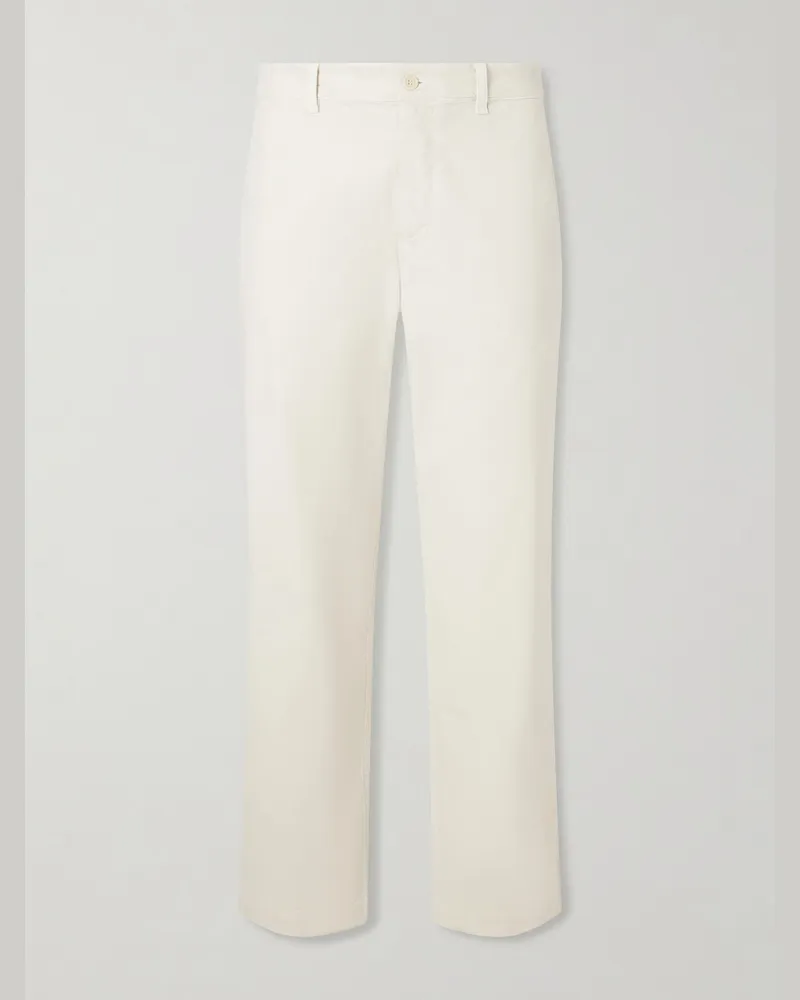 Nili Lotan Alessio gerade geschnittene Hose aus Twill aus einer Stretch-Baumwollmischung Weiß