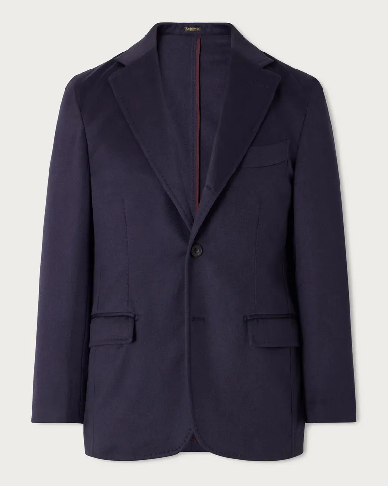 Rubinacci Darted Cashmere Woven Suit Jacket Blue