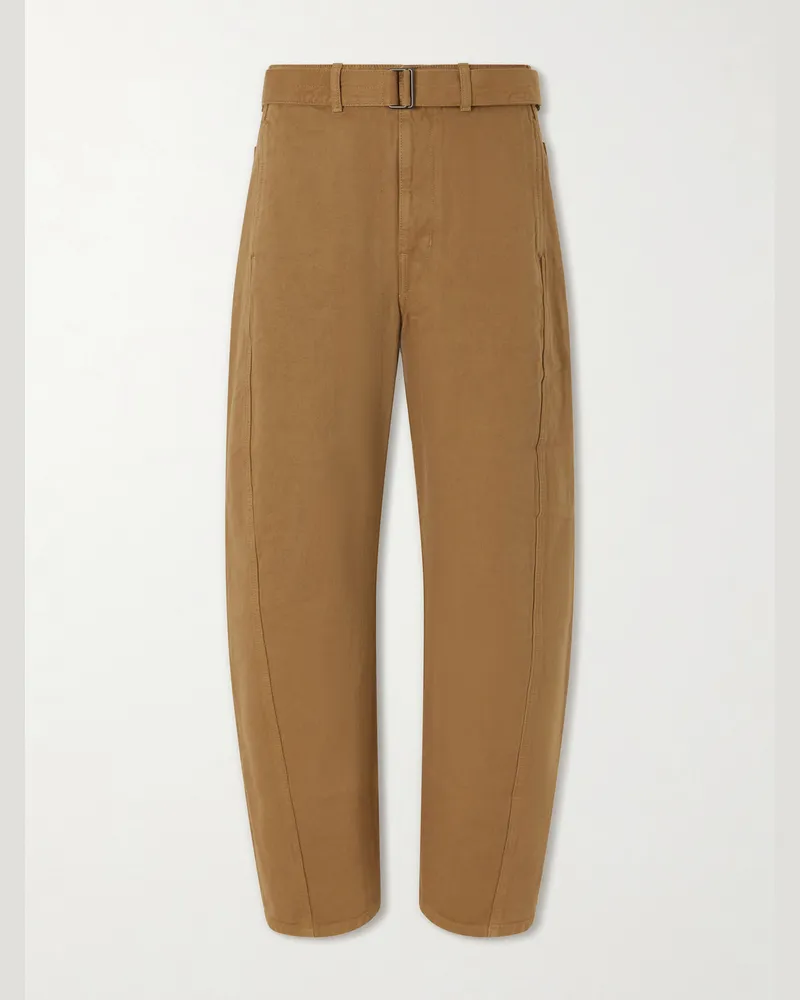 Christophe Lemaire Straight-Leg Cotton-Twill Trousers Brown
