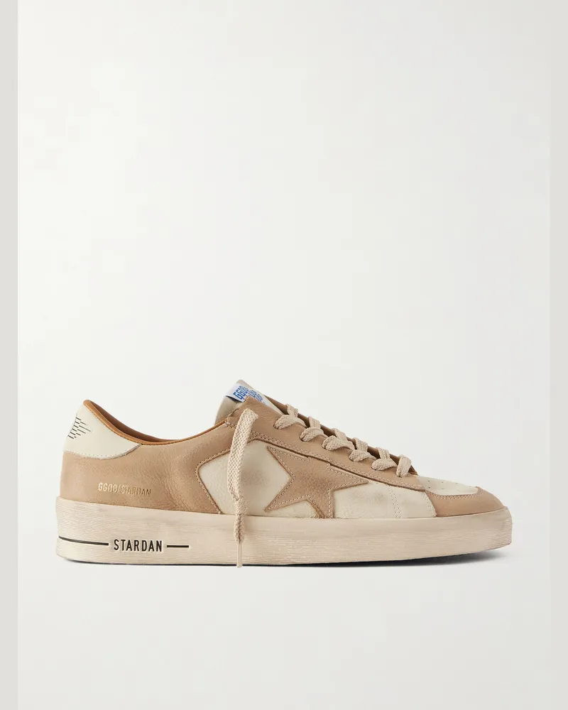 Golden Goose Stardan Sneakers aus vollnarbigem Nubukleder und Leder in Distressed- und Colour-Block-Optik Neutral