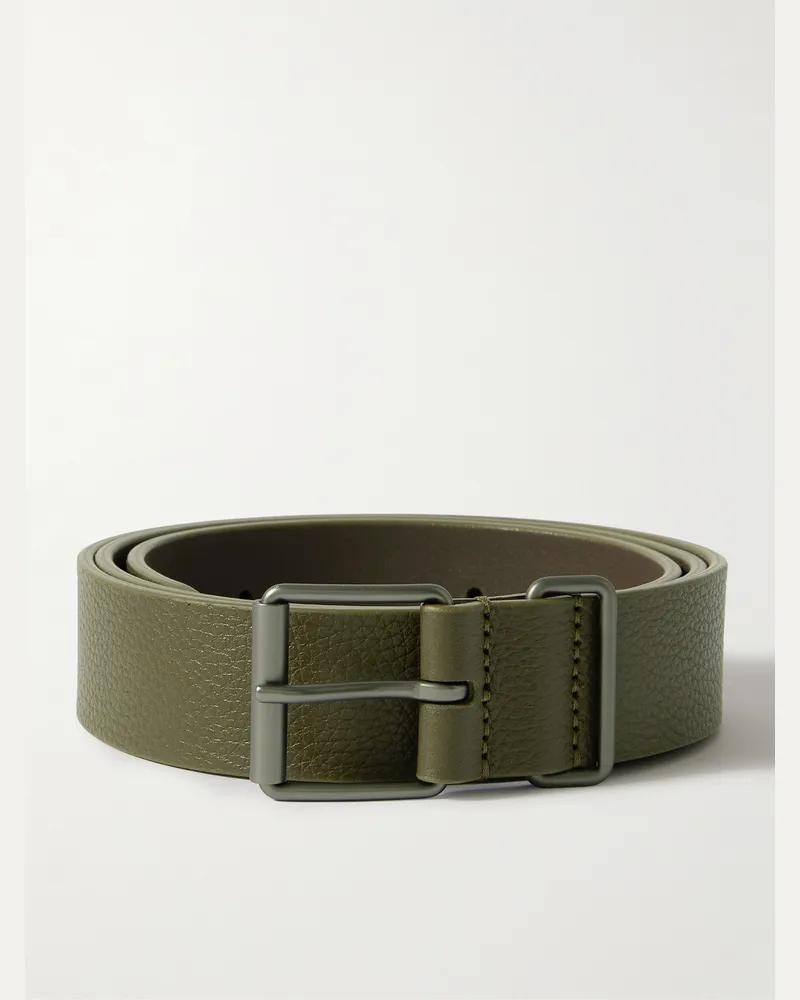 Anderson's 3cm Full-Grain Leather Belt Green