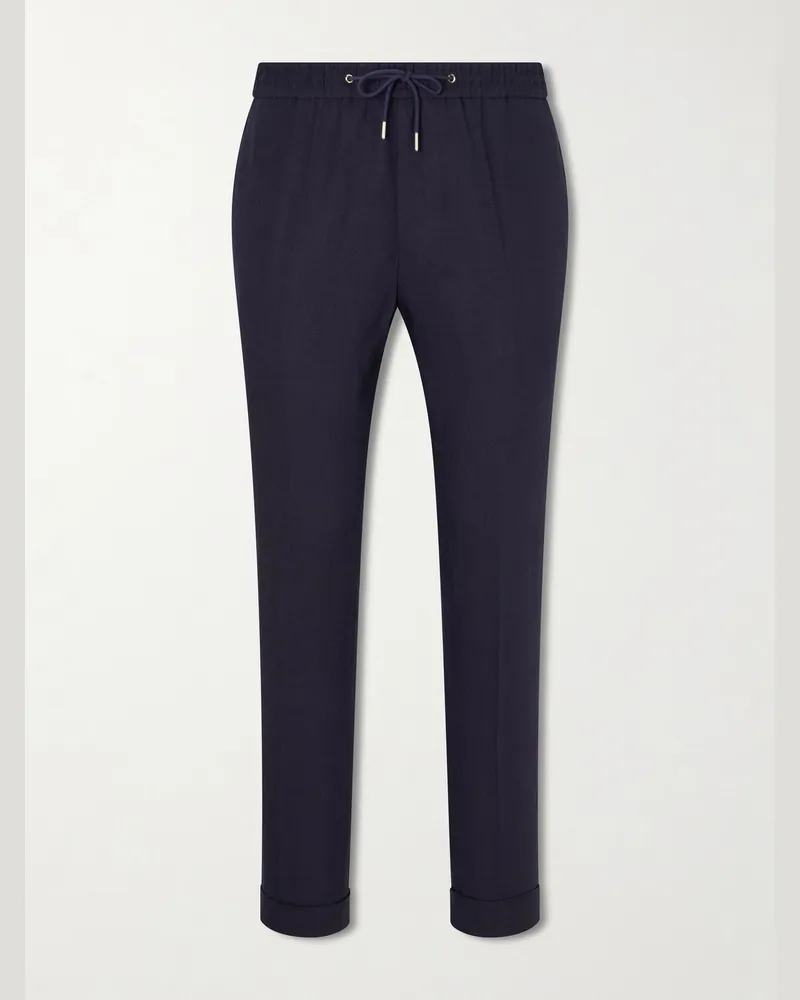 Paul Smith Straight-Leg Linen Trousers Blue
