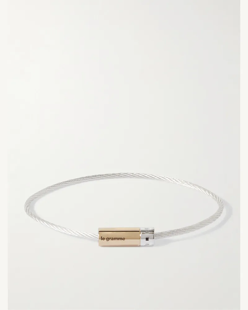 Le Gramme Cable Sterling Silver and Karat Gold Bracelet Silver