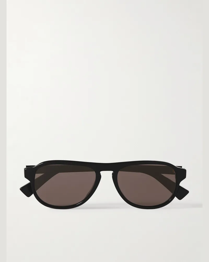 Bottega Veneta Pilotensonnenbrille aus recyceltem Azetat Schwarz