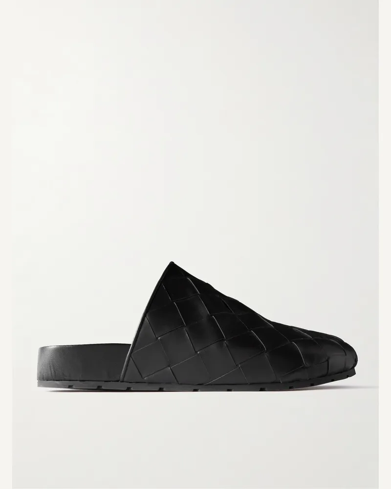 Bottega Veneta Reggie Slippers aus Intrecciato-Leder Schwarz