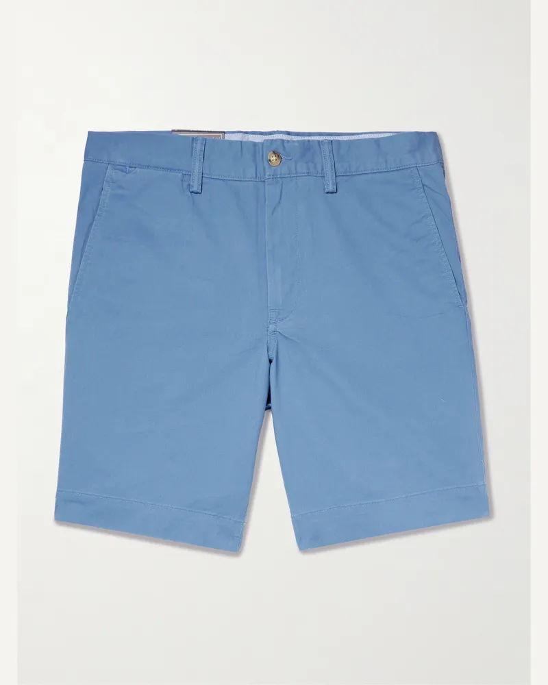 Ralph Lauren Bedford Straight-Leg Cotton Oxford Shorts Blue