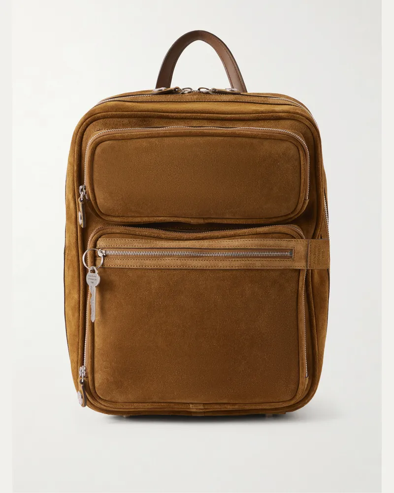 Acne Studios Camero Gym Suede Backpack Brown