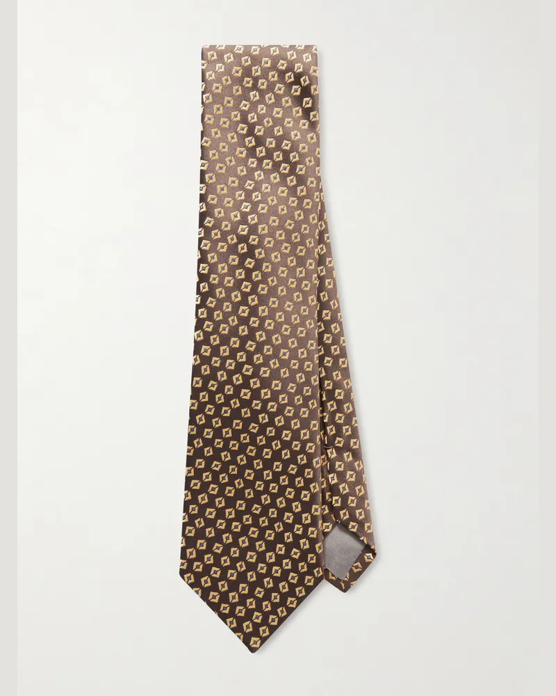 Charvet Krawatte aus Seide mit Stickereien, 8 cm Braun