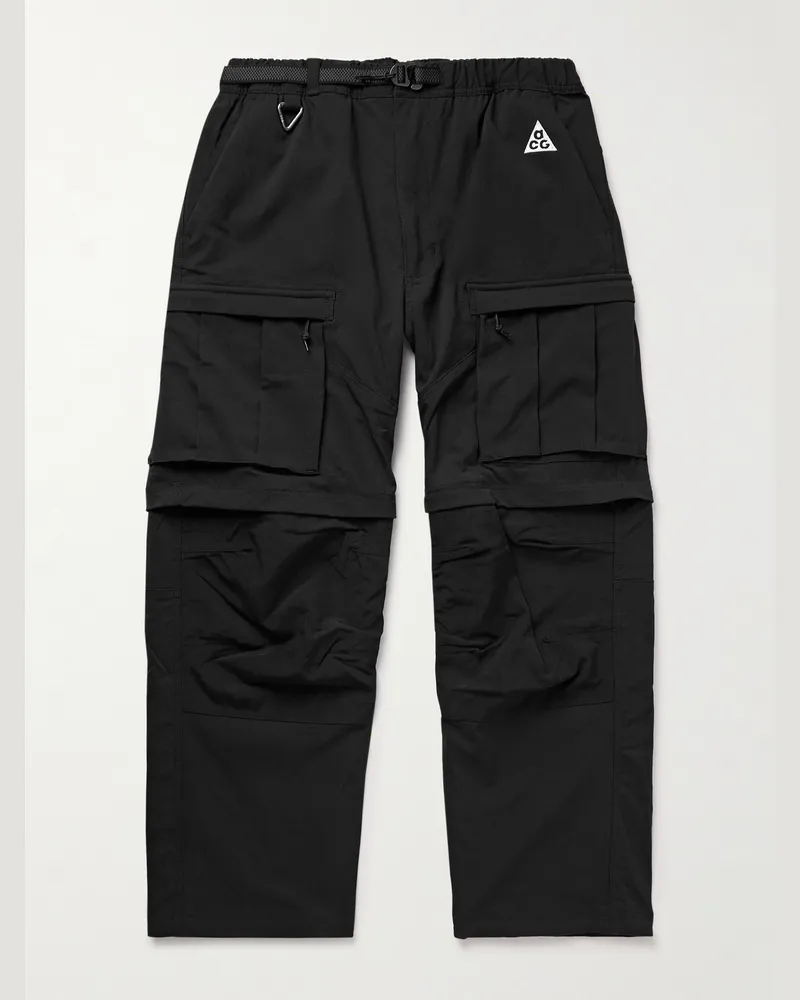 Nike ACG Smith Summit wandelbare, gerade geschnittene Cargohose aus Shell Schwarz