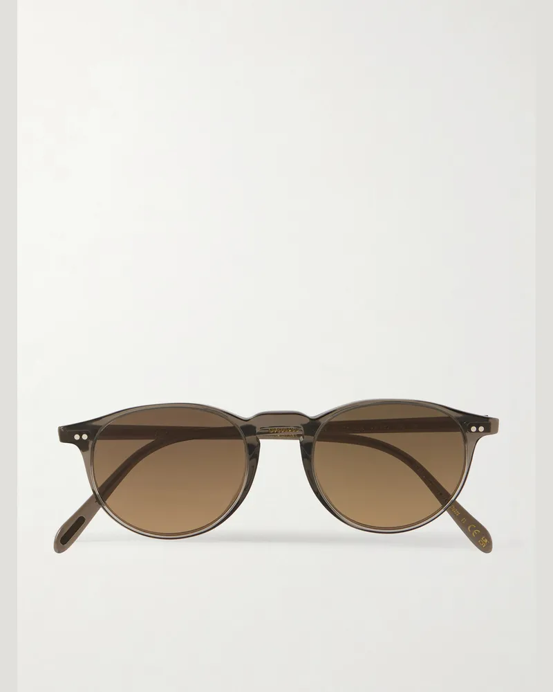Oliver Peoples Riley Sun Round-Frame Acetate Sunglasses Brown