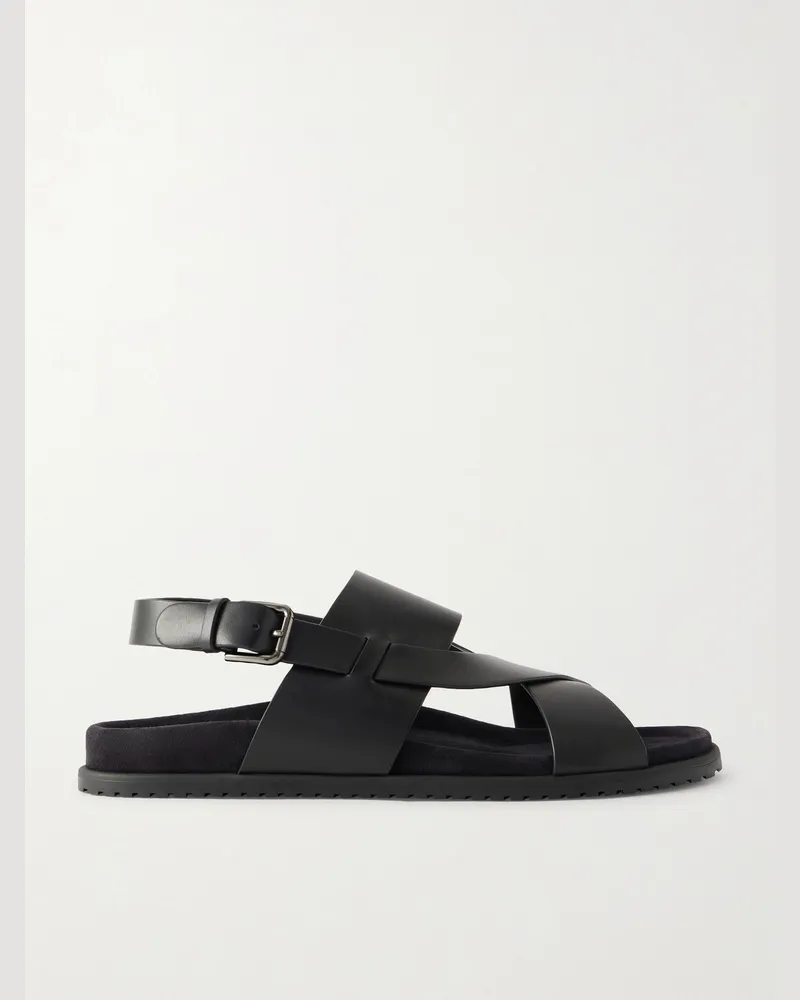 Dolce & Gabbana Sandalen aus Leder mit Schnalle Schwarz