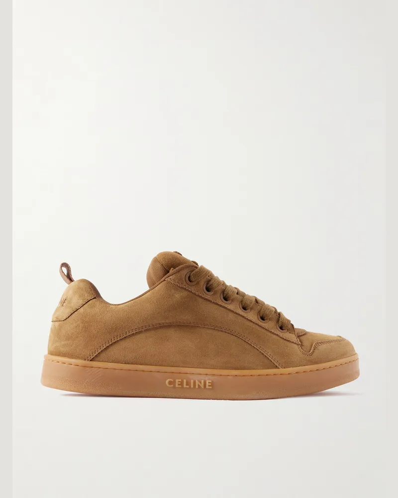 Celine Huntington Sneakers aus Veloursleder und Mesh Braun