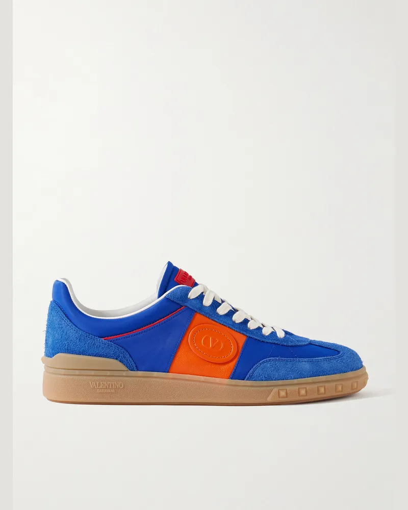 Valentino Garavani Upvillage Sneakers aus Nylon, Veloursleder und Leder mit Gummibesatz Blau