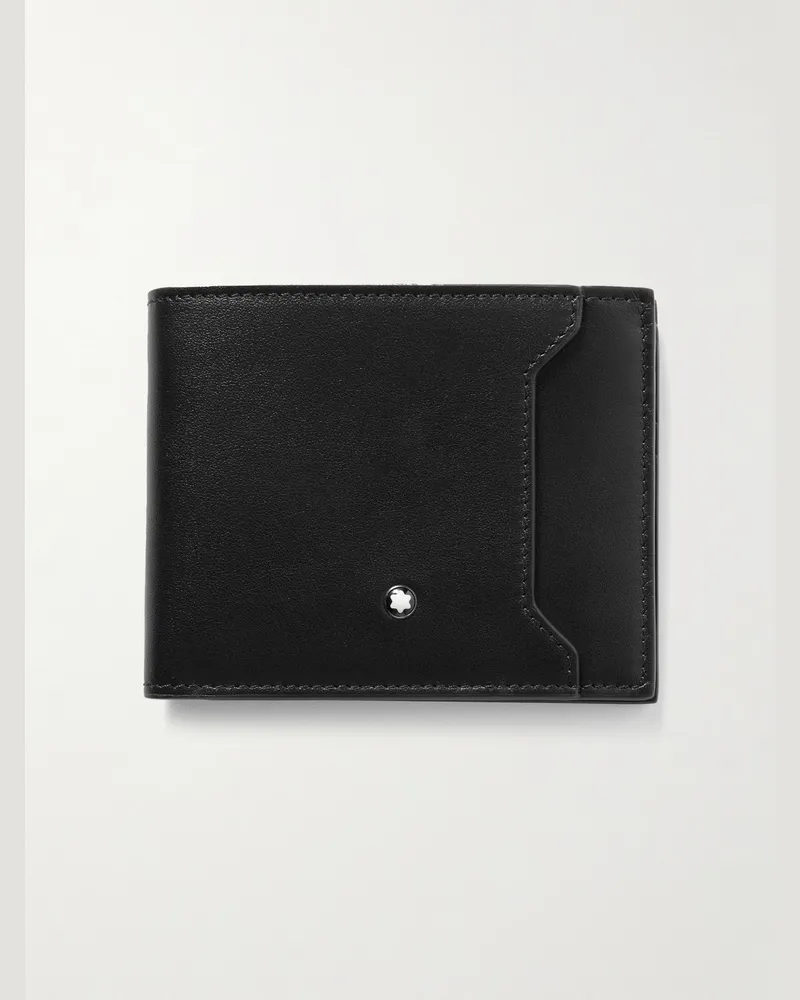 Montblanc Aufklappbares Portemonnaie aus Leder Schwarz