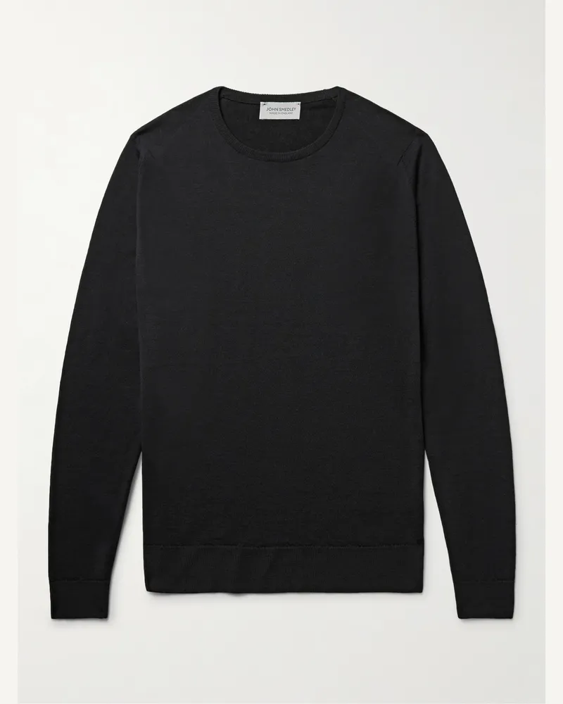 John Smedley Lundy schmal geschnittener Pullover aus Merinowolle Schwarz