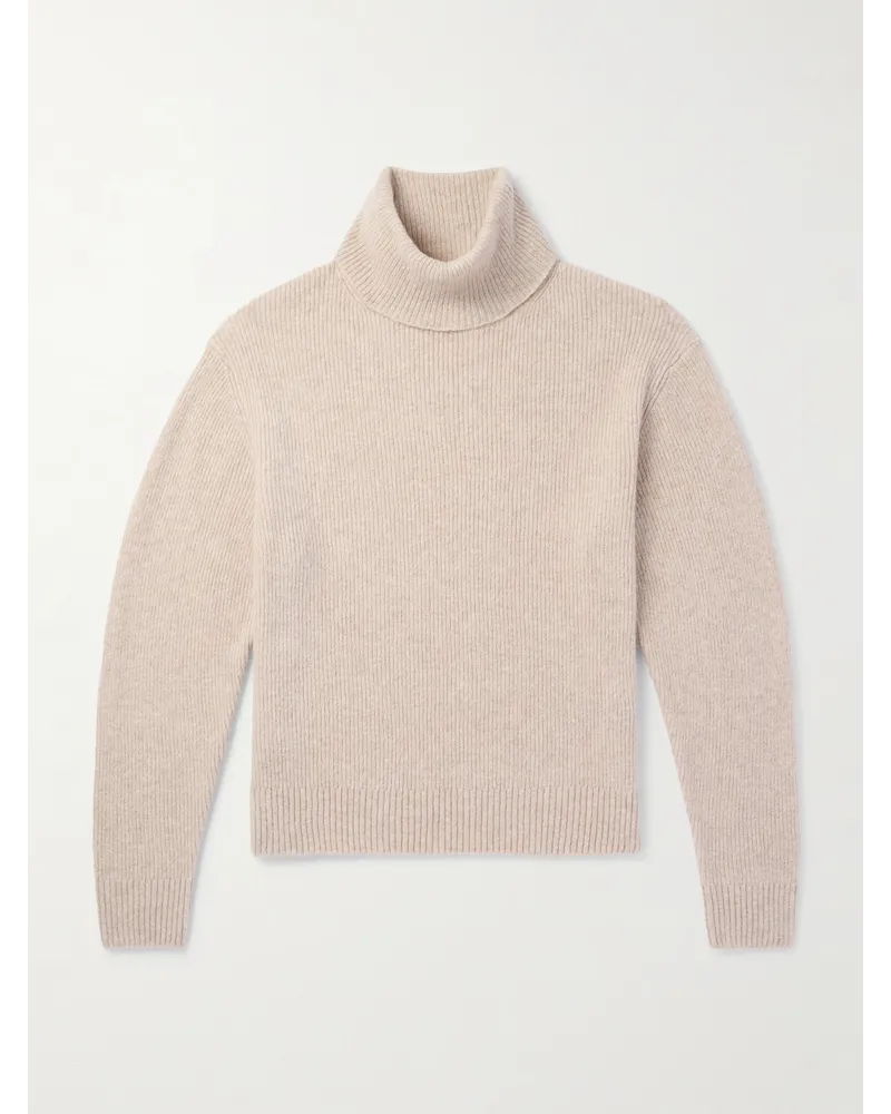 Tom Ford Rollkragenpullover aus einer gebürsteten Kaschmir-Seidenmischung Neutral