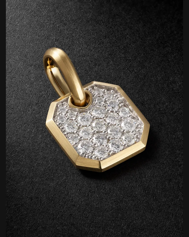 David Yurman Achteckiger Anhänger aus 18 Karat Gold mit Diamanten Gold