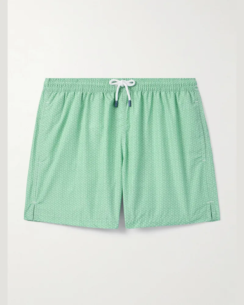 Fedeli Madeira gerade geschnittene mittellange Badeshorts Grün