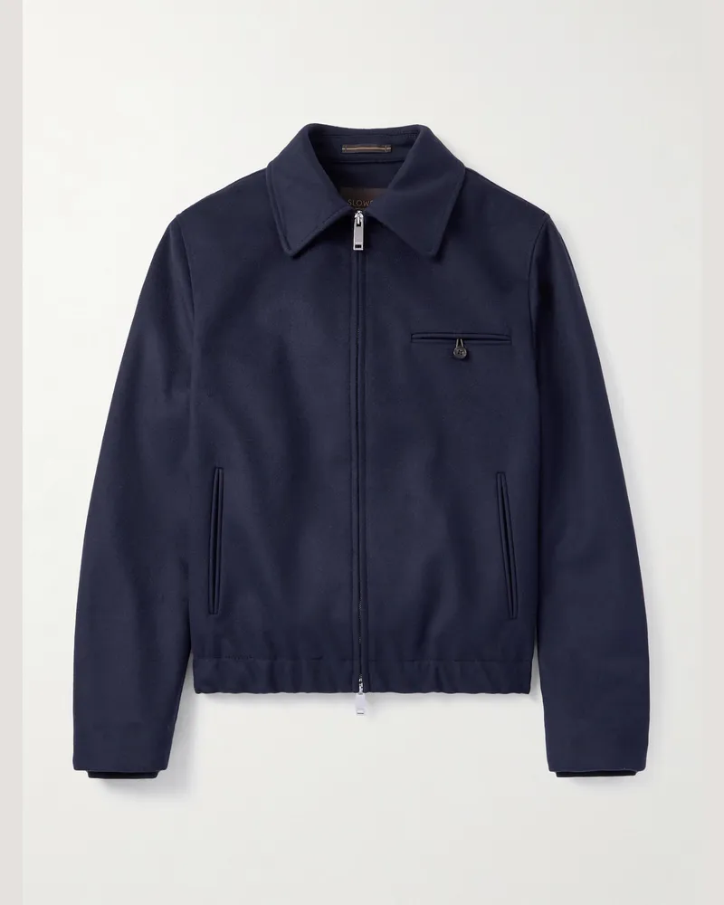 Incotex Bomberjacke aus einer Schurwollmischung Blau