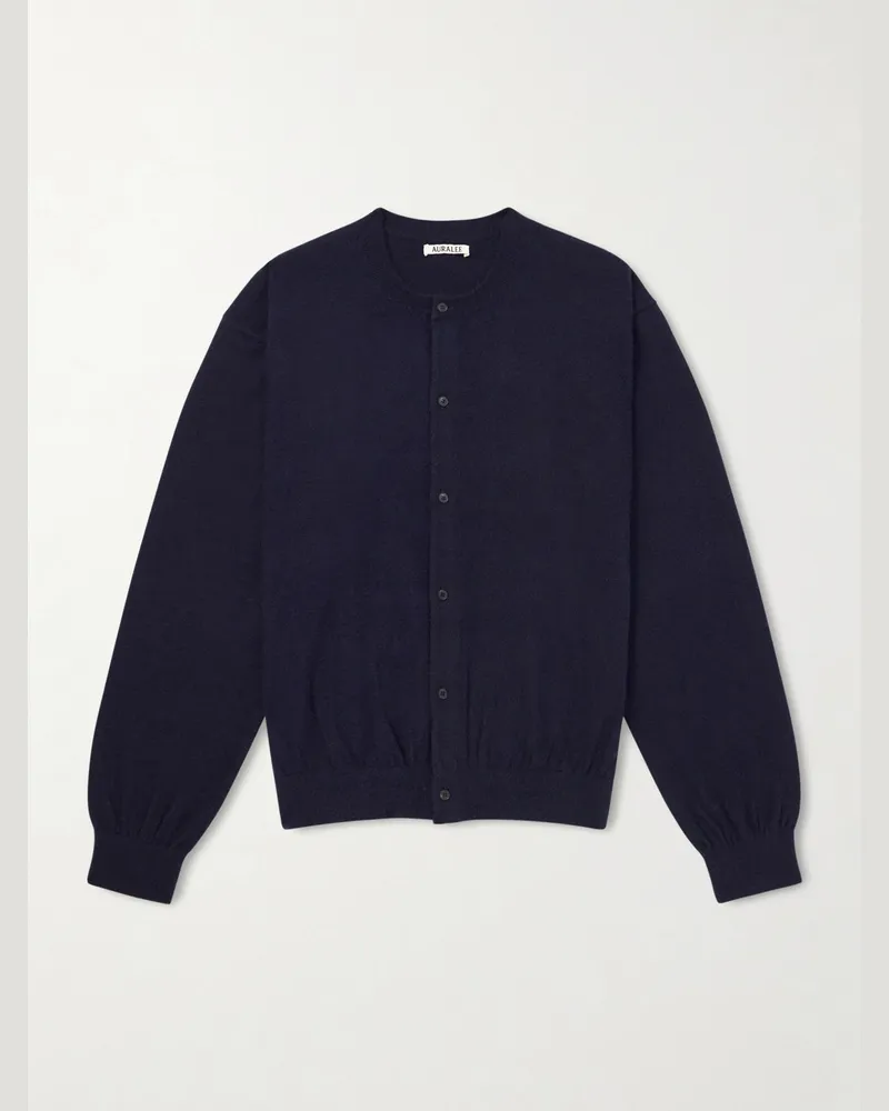 AURALEE Cardigan aus einer gebürsteten Kaschmir-Baumwollmischung Blau