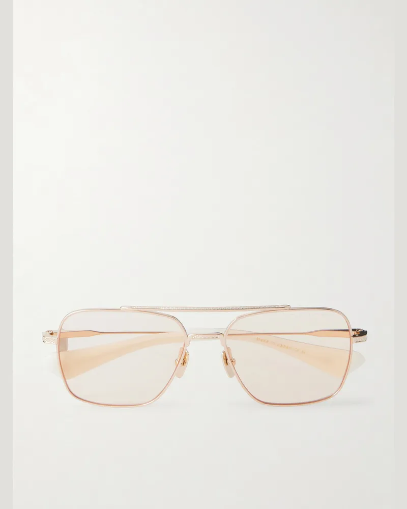 DITA Flight-Seven Aviator-Style Gold-Tone Titanium Sunglasses Gold