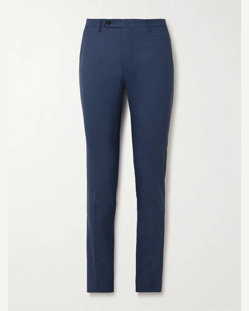 Incotex Venezia 1951 schmal geschnittene Hose aus Wolle Blau