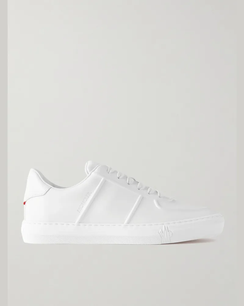 Moncler Neue York Sneakers aus Leder mit Logoapplikation Weiß