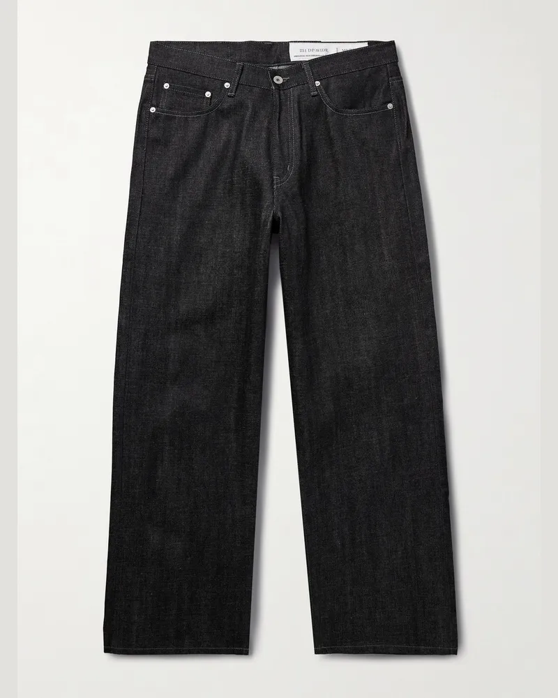 Neighborhood DP gerade geschnittene Jeans aus Selvedge Denim Schwarz