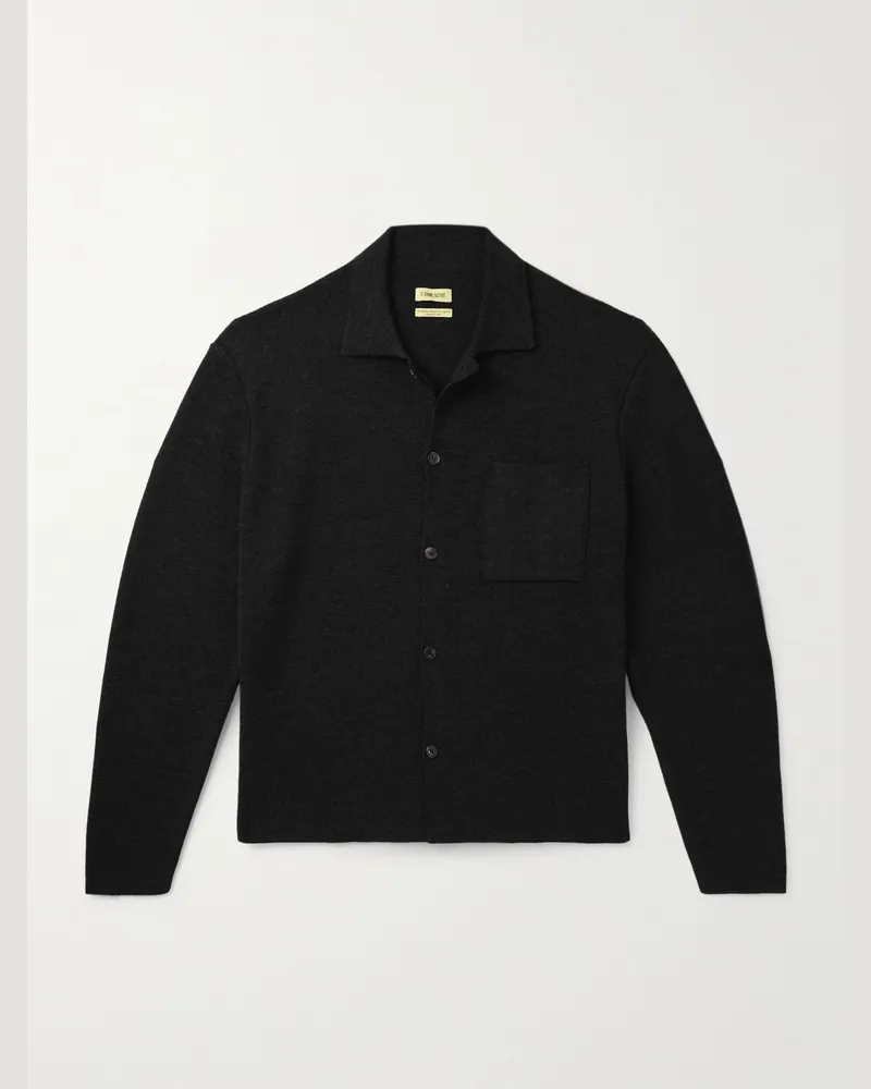 De Bonne Facture Cardigan aus Wolle Grau