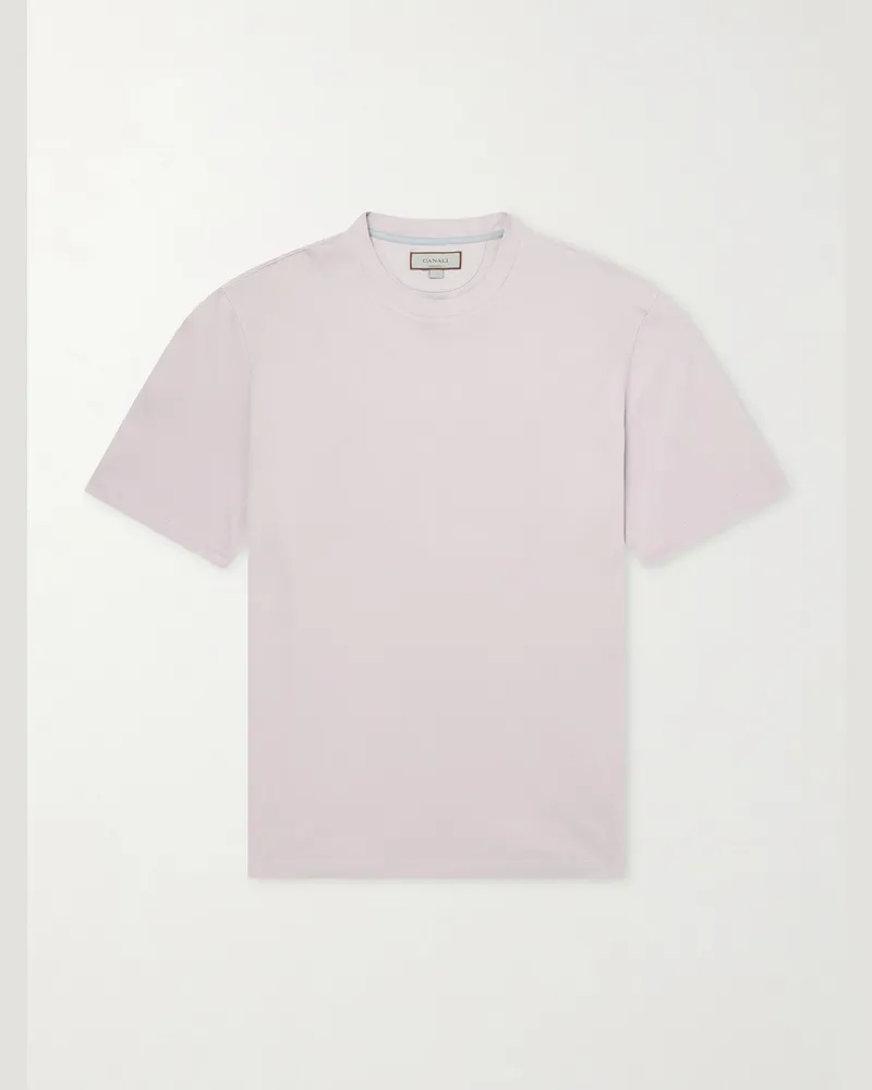 Canali Cotton T-Shirt Purple
