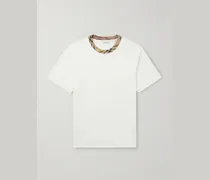Checked Cotton-Jersey T-Shirt