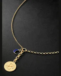 FOUNDRAE Mixed Belcher Kette aus Gold mit Lapislazuli und Diamant Gold