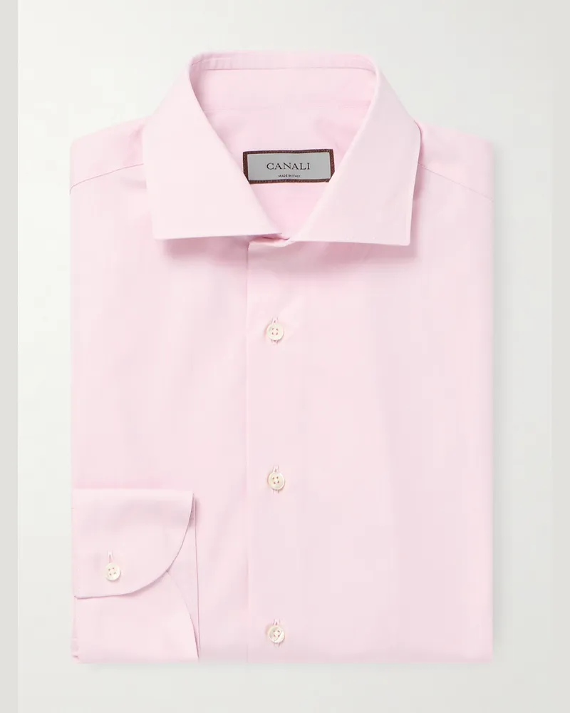 Canali Essentials Hemd aus Baumwollpopeline Pink